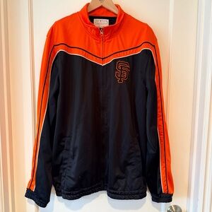 San Francisco Giants Orange and Black Track Jacket - Size Large
